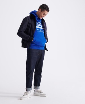 Superdry Blueprint Férfi Kapucnis Pulóver Kék | FCXQG3497